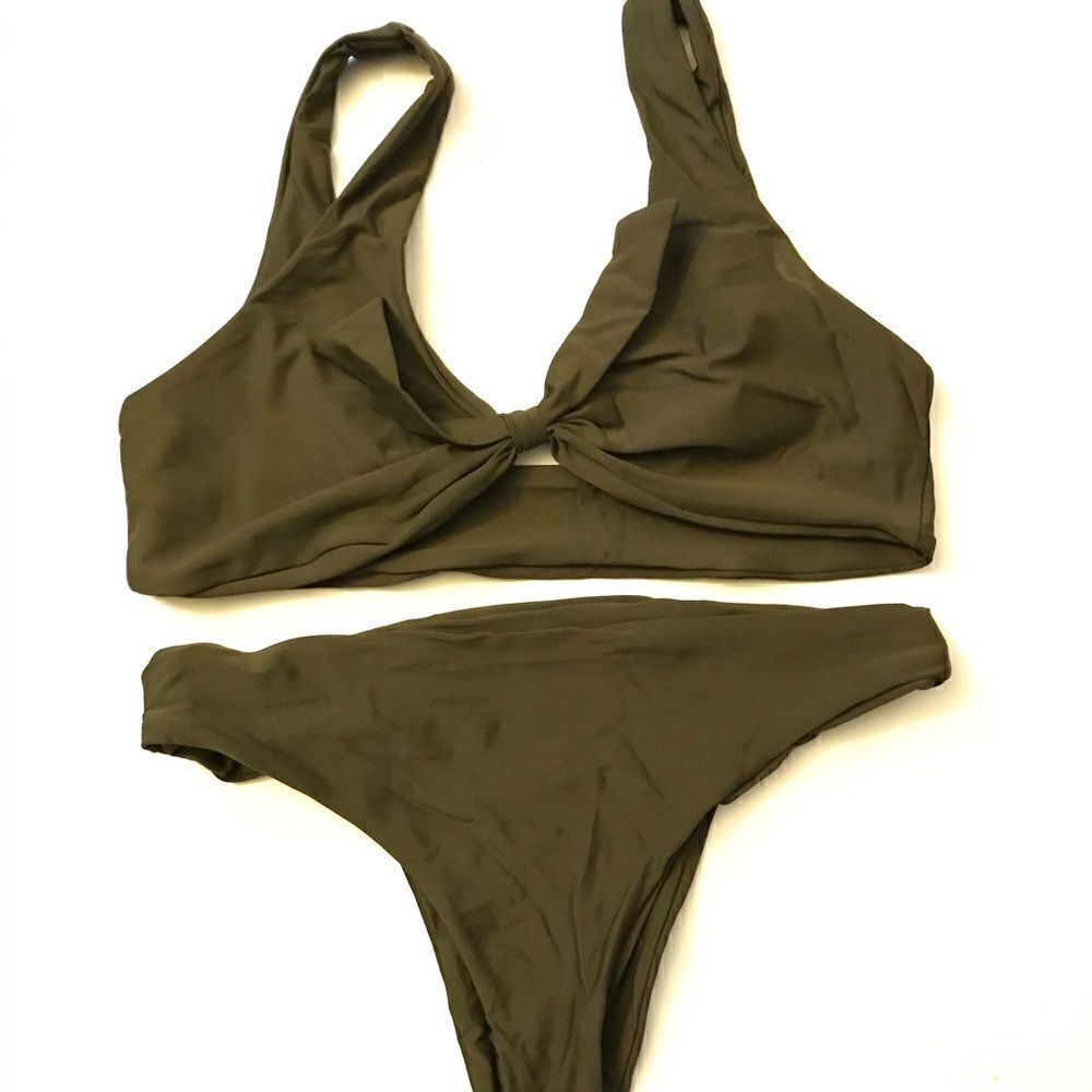 Tie Front Two Piece Swimsuit